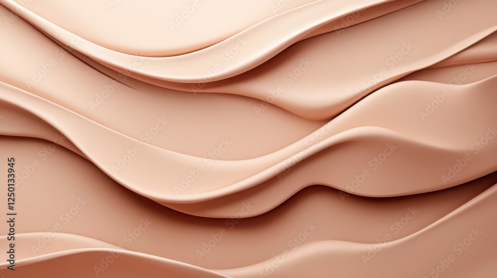 Obraz premium Minimalist Folded Paper Effect with Layered and Overlapping Paper Sheets Creating Depth, Soft Gradients and Subtle Lighting in Mocha Mousse Color. High-Detail 3D Rendering, Modern Conceptual Design