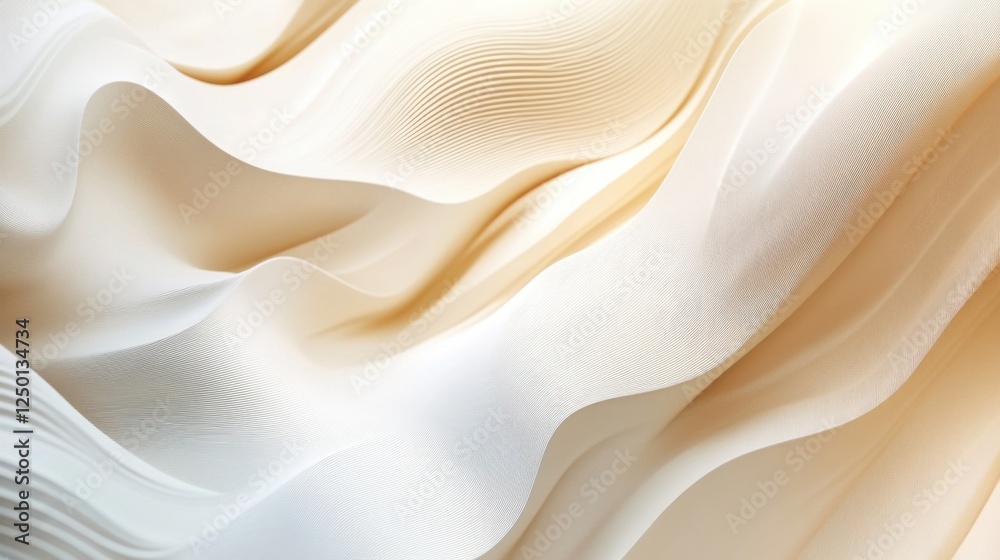 Obraz premium Modern Abstract Gradient Backgrounds with Flowing Curves on Non-Contrast, Cinema 4D Style, Undulating Lines in Sinopia, Pale Chestnut, and Seashell