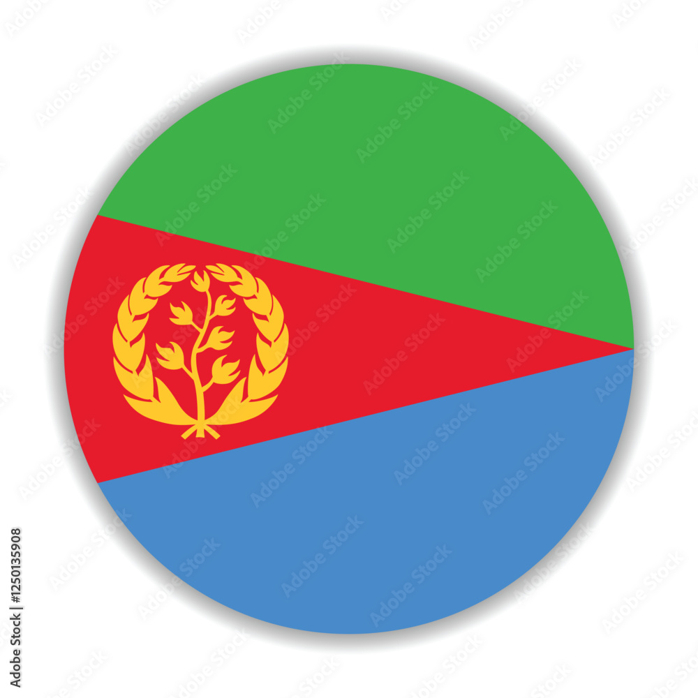 Eritrea flag. Eritrea circle flag logo icon computer vector illustration design Eritrea flag. Eritrea circle flag logo icon computer vector illustration design