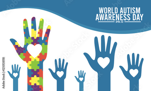 Vector illustration of world autism awareness day design background.