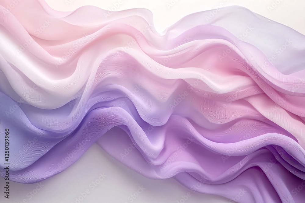 Obraz premium Soft Pastel Fabric Draped in Gentle Waves