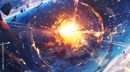 Super nova Explosion with effect anime style