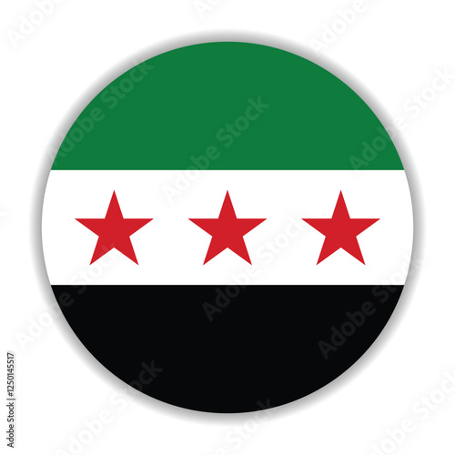 Syria circle flag logo icon digital vector illustration photo