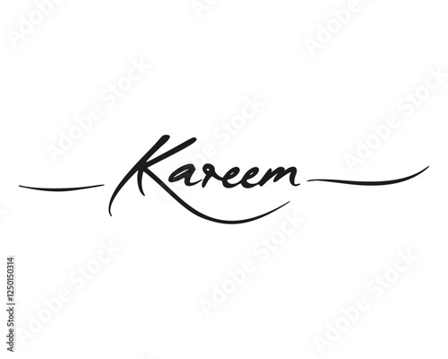Elegant cursive name Kareem.