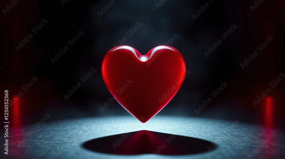 Dramatic Cinematic Style Red Heart Vector Icon with Film-Like Composition, Strong Shadows, and Highlights Dramatic Cinematic Style Red Heart Vector Icon with Film-Like Composition, Strong Shadows, and Highlights