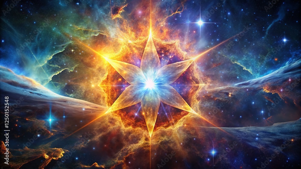 Obraz premium Celestial Giant: A Conceptual Starburst Photography