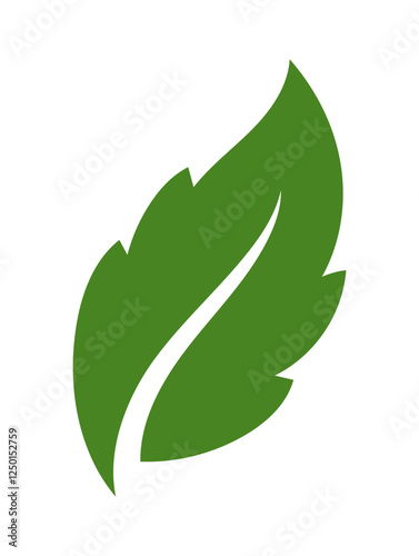 Green leaf icon, nature symbol