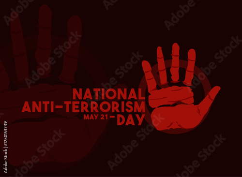 National Anti-Terrorism Day. May 21. Flat design vector. Poster, banner, card, background.