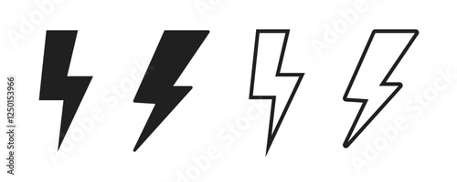 Lightning icon set. electric icon vector. power icon. energy sign.