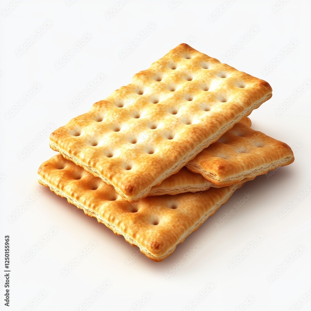 Delicious golden crackers, stacked high, ready to eat. Delicious golden crackers, stacked high, ready to eat.