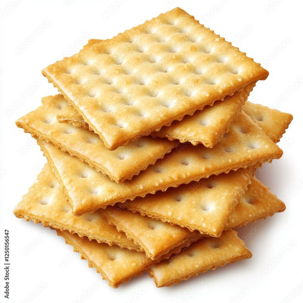 Delicious Stack of Crispy Crackers, Close-up Studio Shot. Delicious Stack of Crispy Crackers, Close-up Studio Shot.
