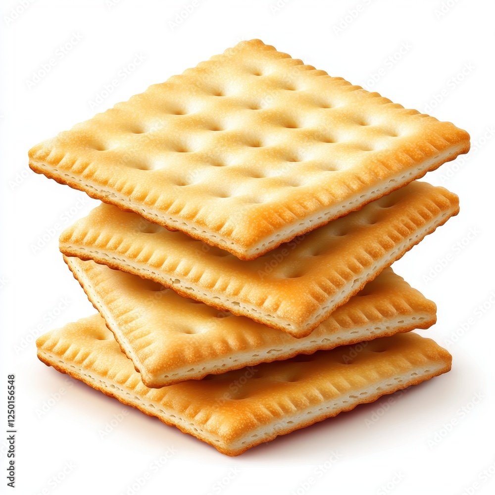 Delicious Stack of Crispy Square Crackers. Delicious Stack of Crispy Square Crackers.