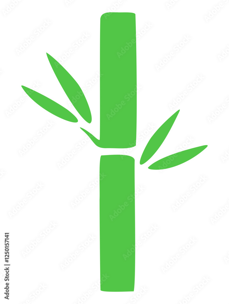 Naklejka premium Simple Green Bamboo Illustration