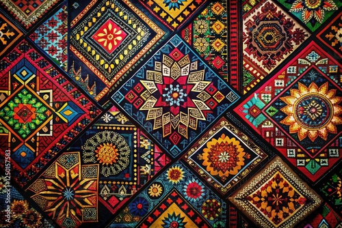 Tribal-inspired geometric patterns in dark, abstract photography; silhouette art.