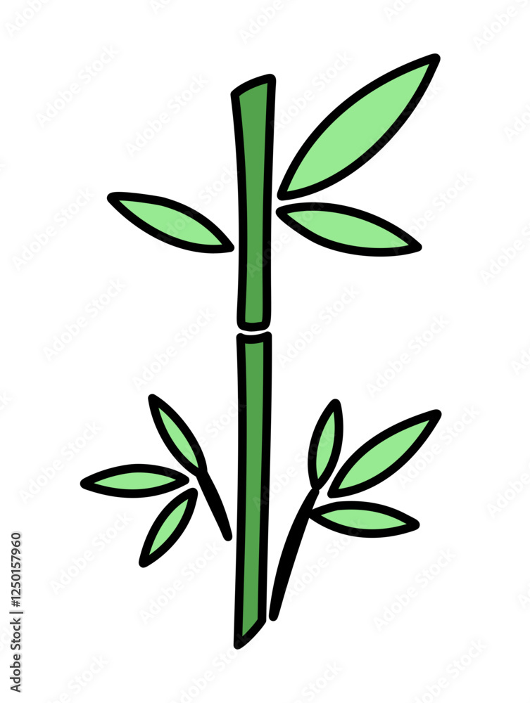 Fototapeta premium Simple illustration of a bamboo plant.