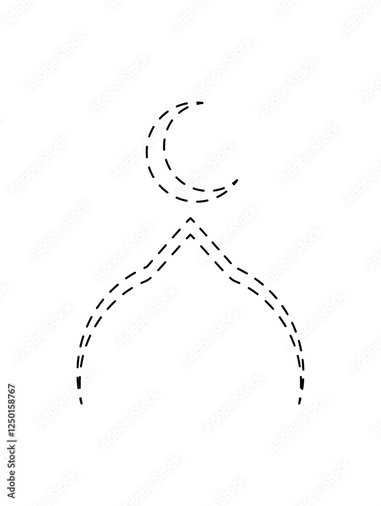 Fototapeta premium Crescent moon and dome outline