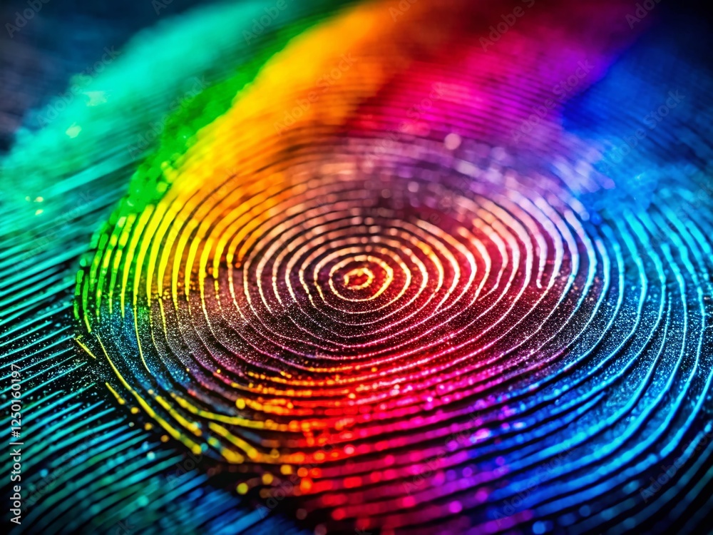 Obraz premium Colorful Fingerprint Background: Abstract Art for Design & Branding