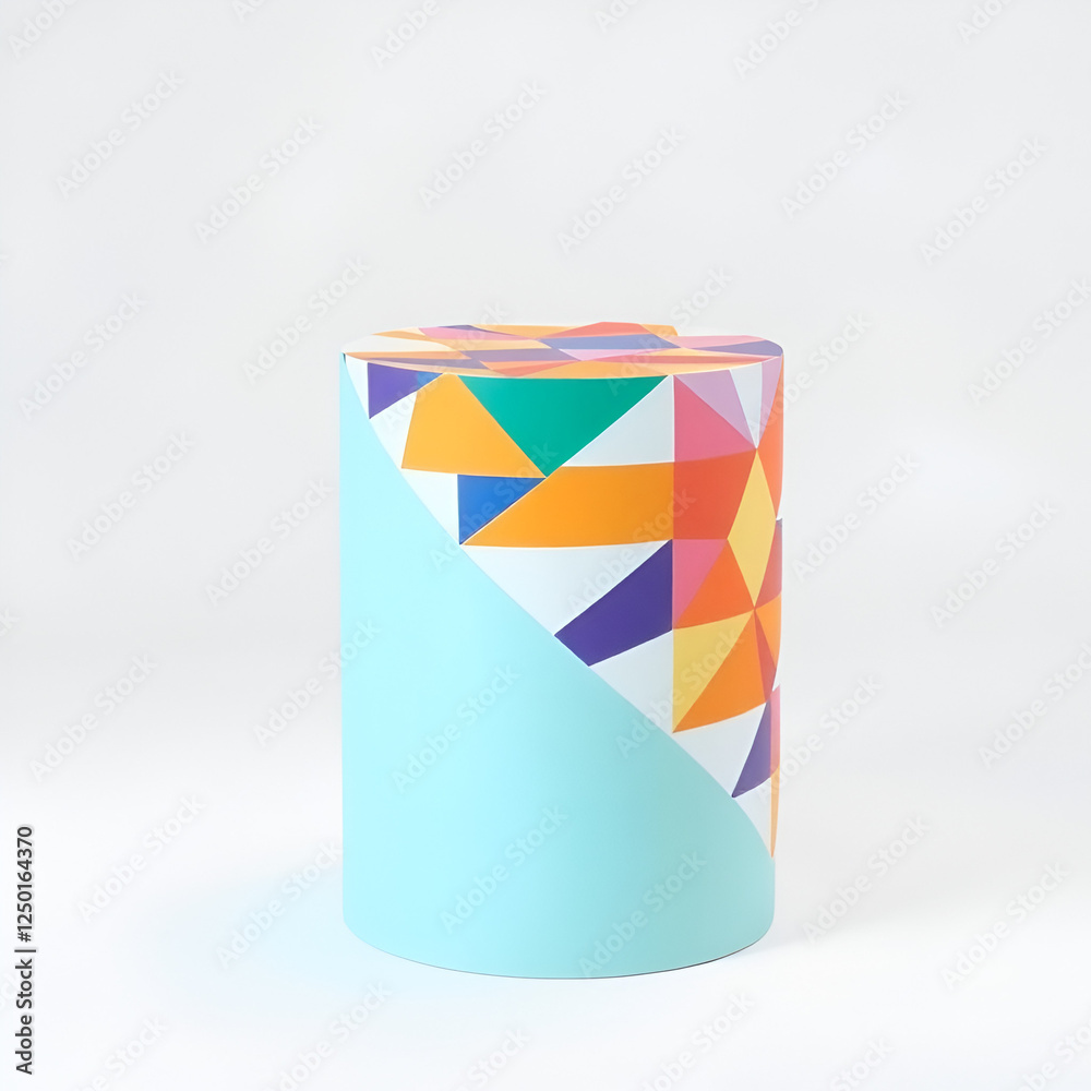 Fototapeta premium Geometric Patterned Cylinder