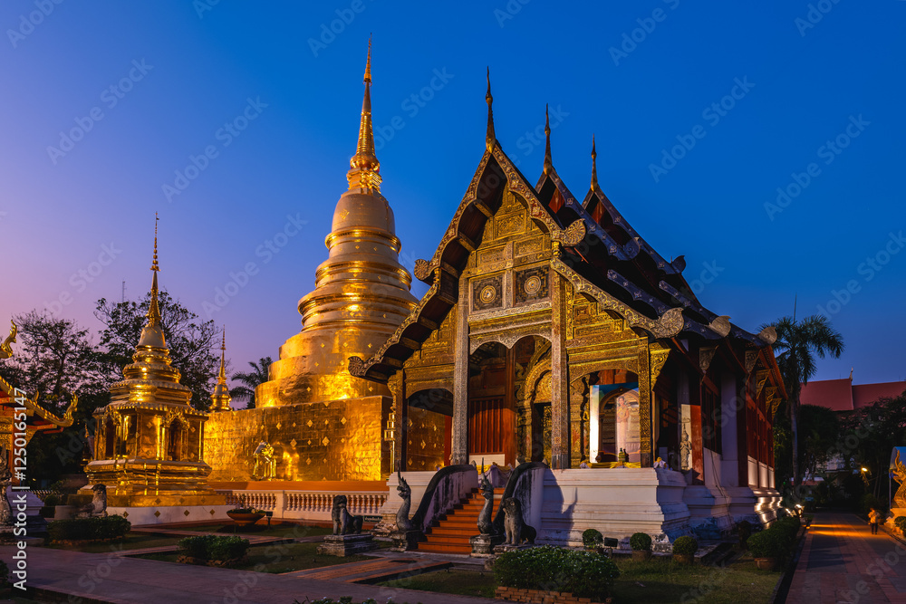 Fototapeta premium Stupa at Wat Phra Singh located in Chiang Mai, Thailand