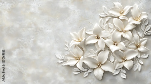 Elegant White Flowers on Textured Background