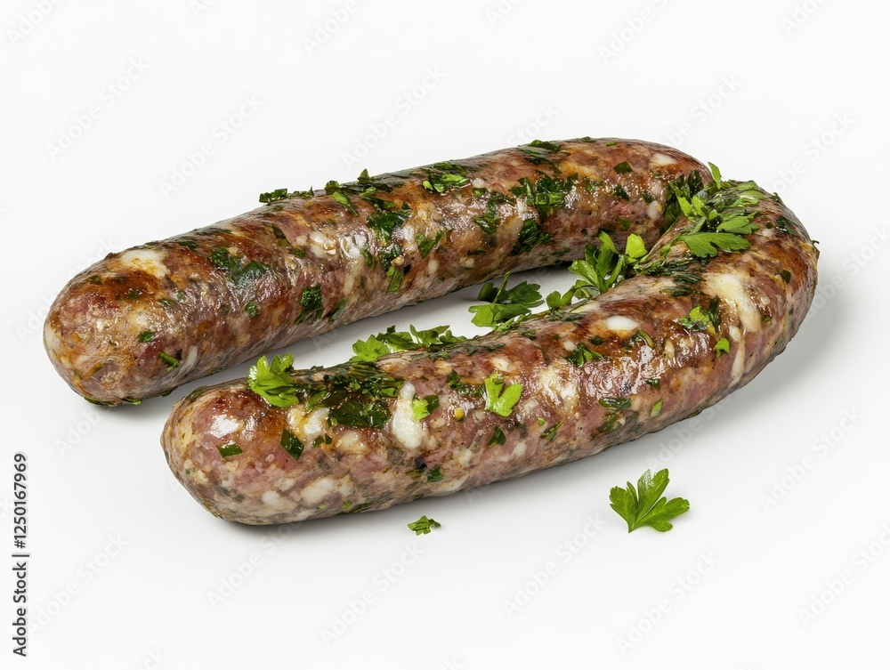Delicious Grilled Herb Sausage, Close-Up. Delicious Grilled Herb Sausage, Close-Up.
