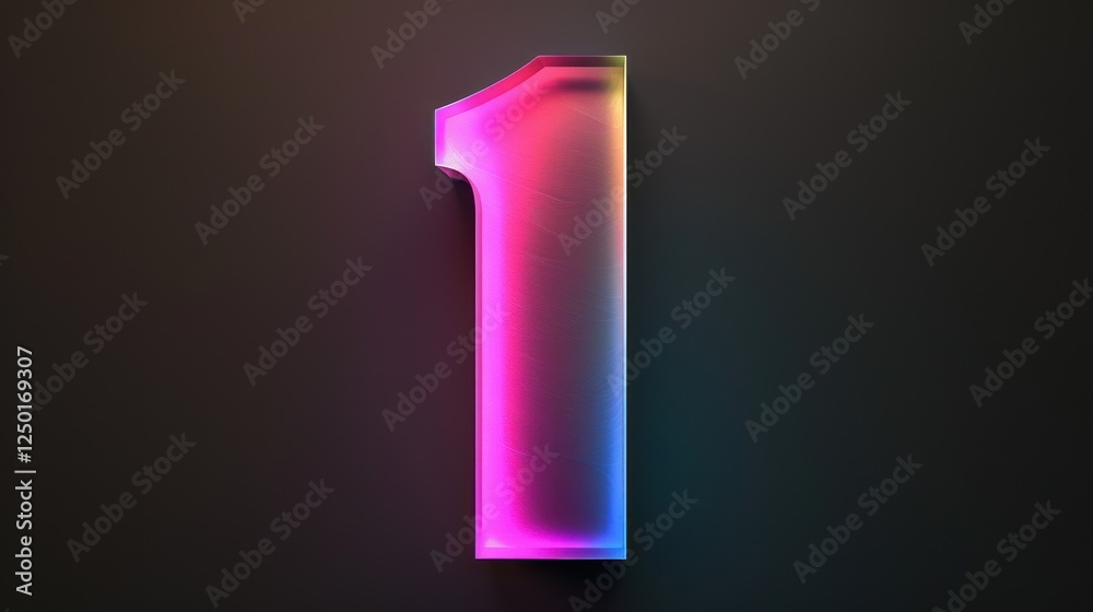 Glowing neon number one, dark background, ranking, website Glowing neon number one, dark background, ranking, website