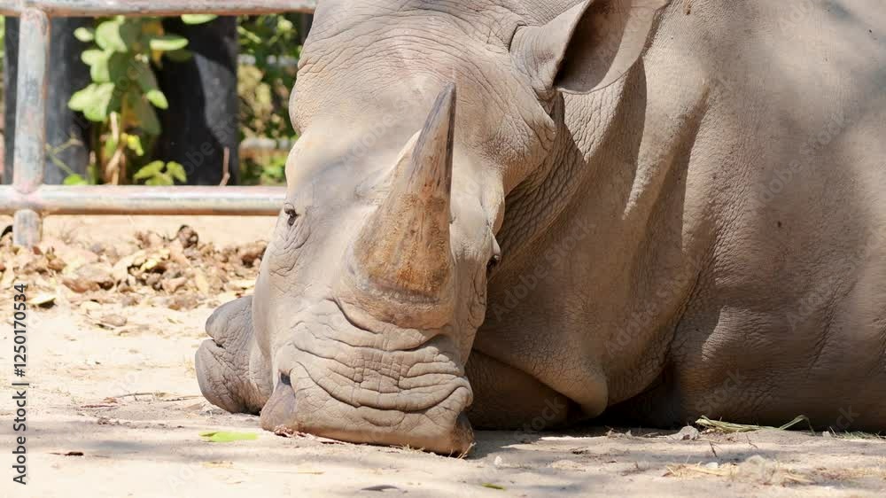 Resting Southern White Rhinoceros in Chonburi Resting Southern White Rhinoceros in Chonburi