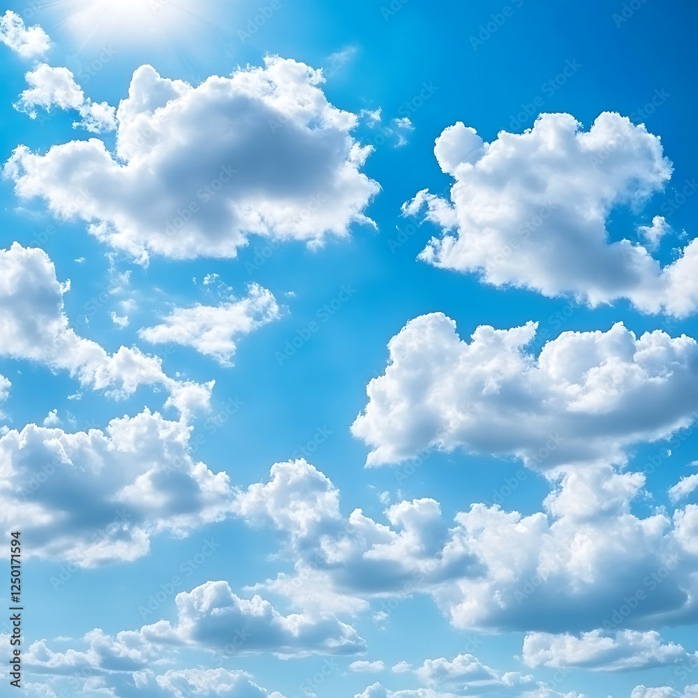 Blue sky background with white clouds. Cumulus clouds in the blue sky. Blue sky background with white clouds. Cumulus clouds in the blue sky.