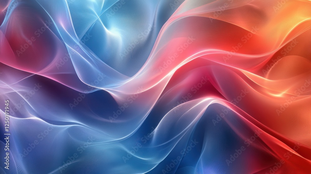Abstract Red Blue Light Waves Flowing Background Abstract Red Blue Light Waves Flowing Background