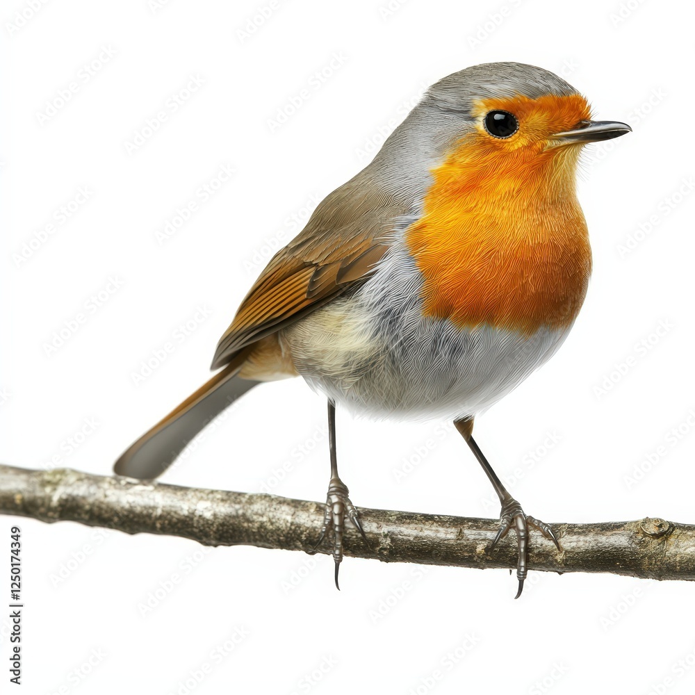 Fototapeta premium robin on white background