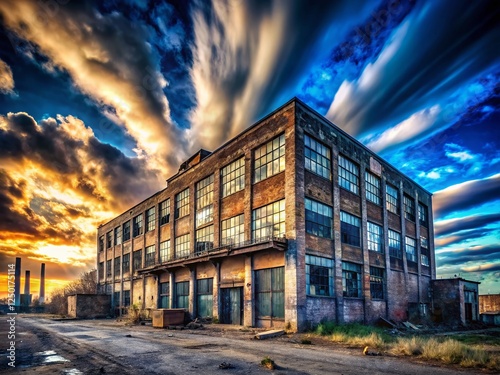 Wallpaper Mural Dramatic Cloudscape Over Urban Decay: Moody Industrial Photography Torontodigital.ca