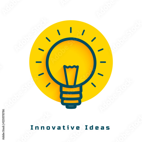 bright innovative idea concept light bulb with rays symbol
