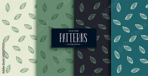 nice set of green leaves pattern background