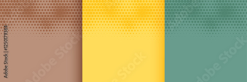 nice circle halftone background set in three bright colors