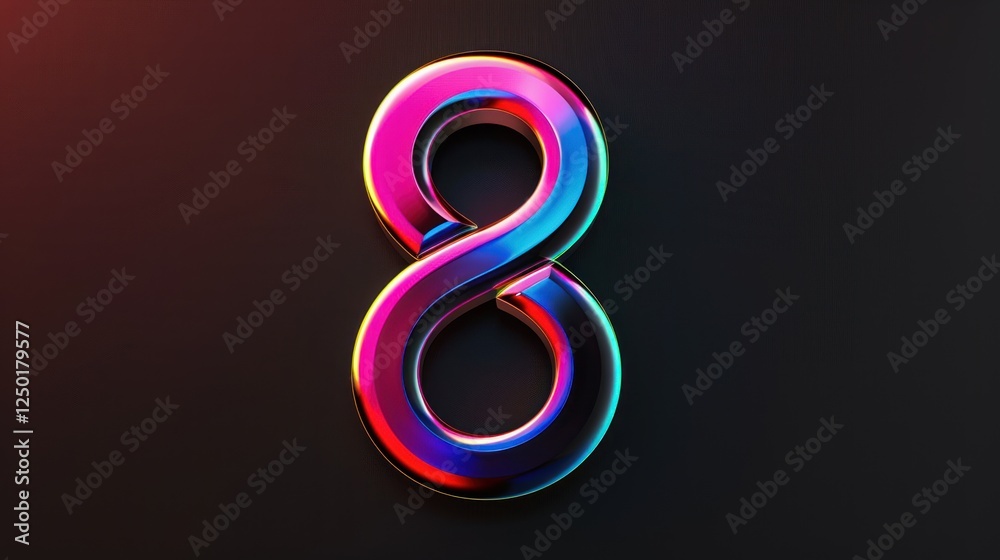 Colorful 8, infinity symbol, dark background, digital art, website design Colorful 8, infinity symbol, dark background, digital art, website design