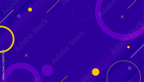 minimal style memphis  purple background with sphere shapes