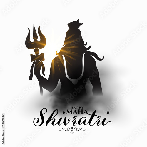 happy maha shivratri cultural background with lord shiva silhouette