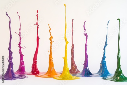Colorful paintbrush creating a rainbow over the sea