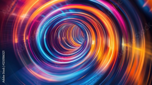 A vibrant, swirling tunnel of light, suggesting motion and energy.