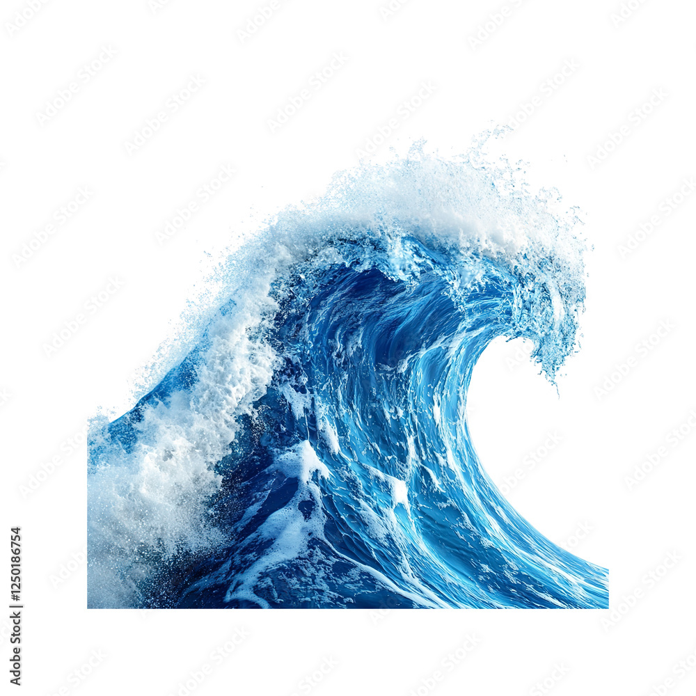 Powerful Ocean Wave Crashing - Isolated on on white background Powerful Ocean Wave Crashing - Isolated on on white background