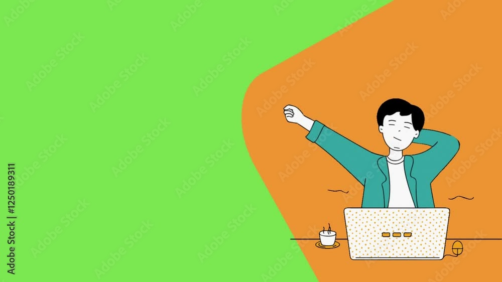 Online business themed animation with negative space for your text, businessman working online Online business themed animation with negative space for your text, businessman working online