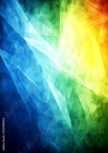 A colorful background with blue, green, and yellow colors. The background is a mix of different colors, creating a vibrant and lively atmosphere