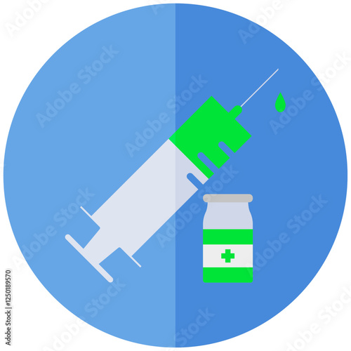 syringe with vaccine drop icon