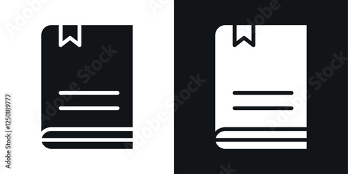 Book bookmark icons set vectors black and colored style