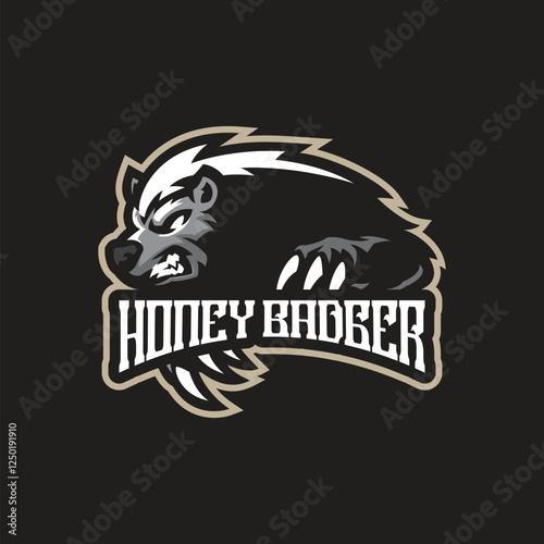 Badger mascot logo design vector with modern illustration concept style for badge, emblem and t shirt printing. Honey badger illustration for sport team.