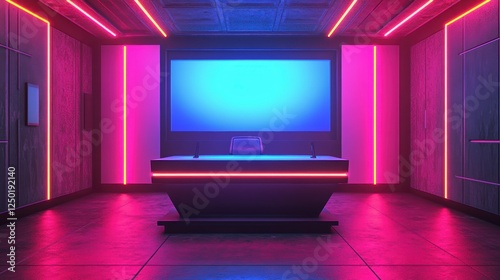 Modern living room with TV and furniture
