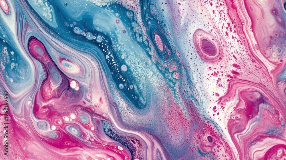 Obraz premium Abstract Pattern of Swirling Ink Drops in Vibrant Water Colors