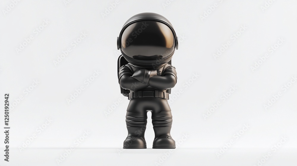 Black astronaut figurine with arms crossed, isolated on white background. (1) Black astronaut figurine with arms crossed, isolated on white background. (1)