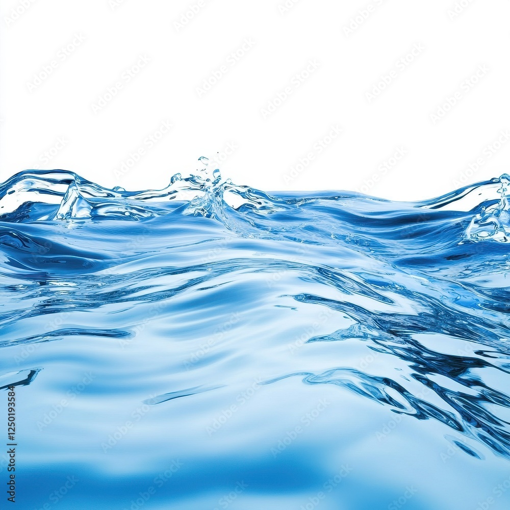 Pure Blue Water Waves Splashing, Abstract Background. Pure Blue Water Waves Splashing, Abstract Background.