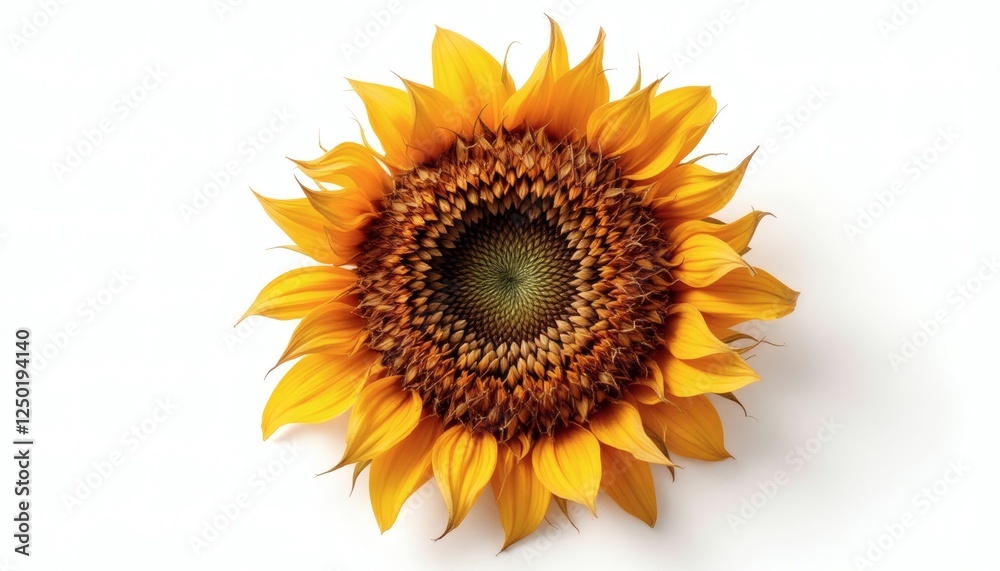 Fototapeta premium Vibrant Close-up of a Mature Sunflower Head with Visible Seeds